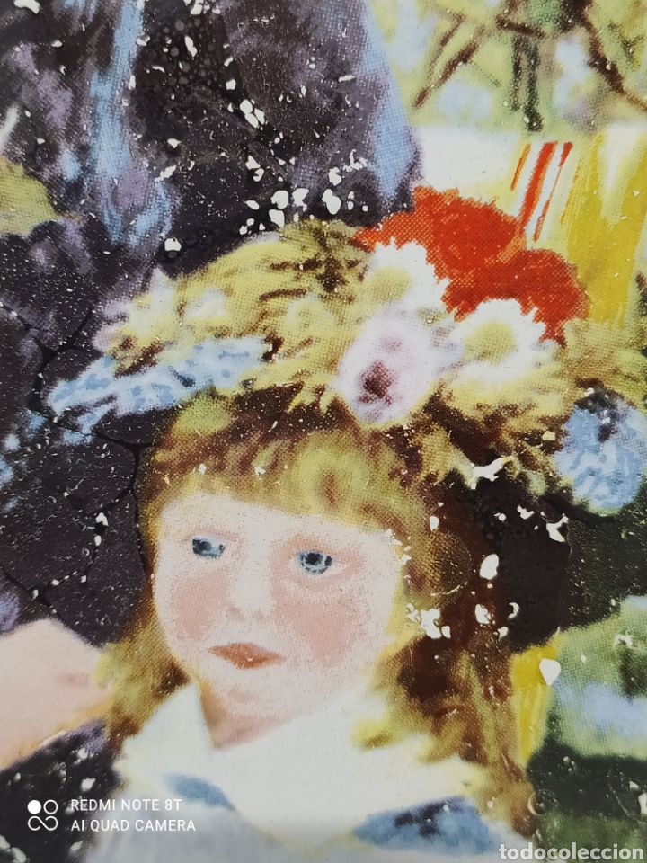 Otros objetos de arte: En la terraza Pierre-Auguste Renoir placa esmaltada - Foto 3
