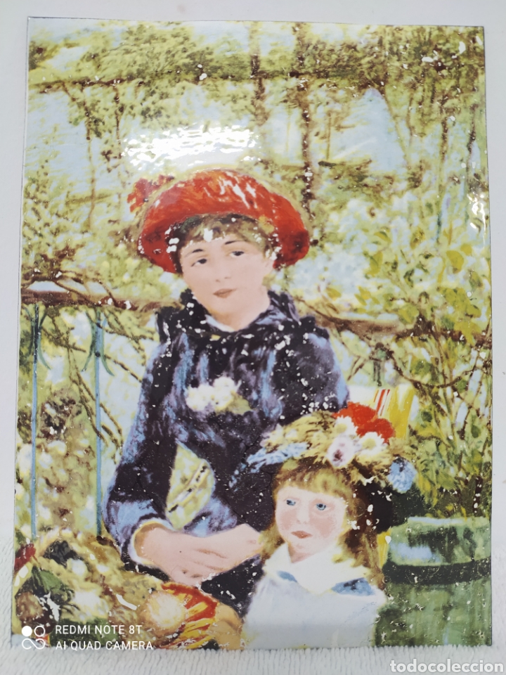 Otros objetos de arte: En la terraza Pierre-Auguste Renoir placa esmaltada - Foto 1