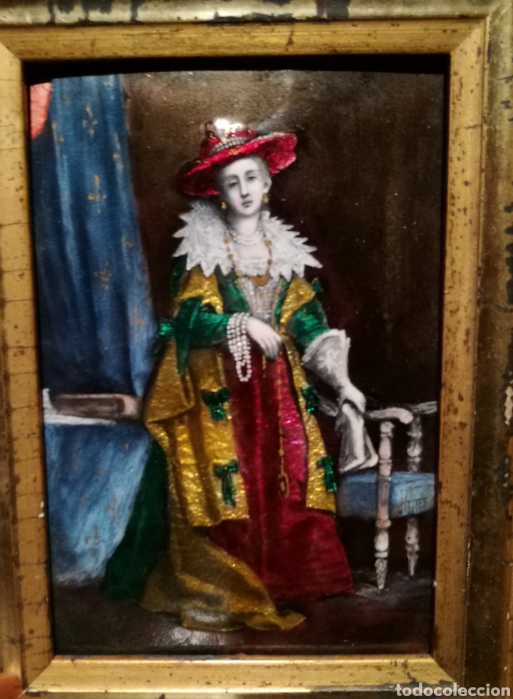 Otros objetos de arte: DAMA DE LA CORTE. ESMALTE FRANC&Eacute;S CIRCA 1700. - Foto 2