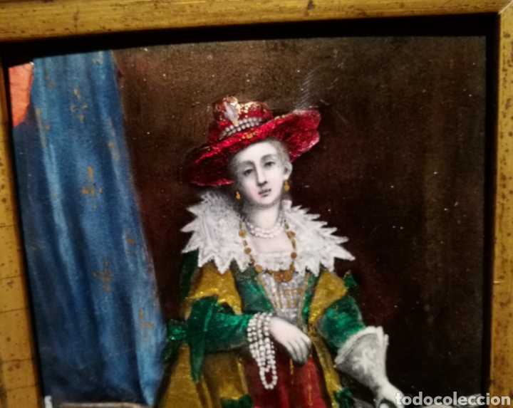 Otros objetos de arte: DAMA DE LA CORTE. ESMALTE FRANC&Eacute;S CIRCA 1700. - Foto 3
