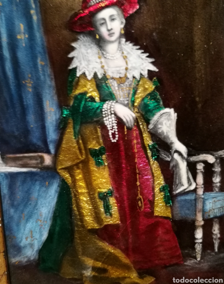Otros objetos de arte: DAMA DE LA CORTE. ESMALTE FRANC&Eacute;S CIRCA 1700. - Foto 4