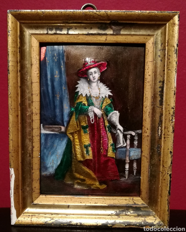 Otros objetos de arte: DAMA DE LA CORTE. ESMALTE FRANC&Eacute;S CIRCA 1700. - Foto 1