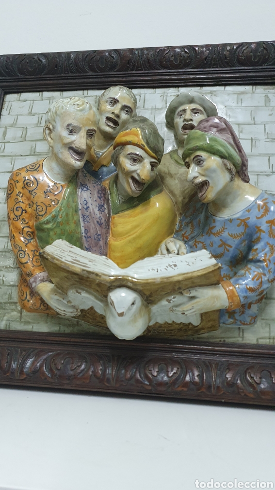 Otros objetos de arte: Cuadro placa de porcelana en relieve S XIX. - Foto 4