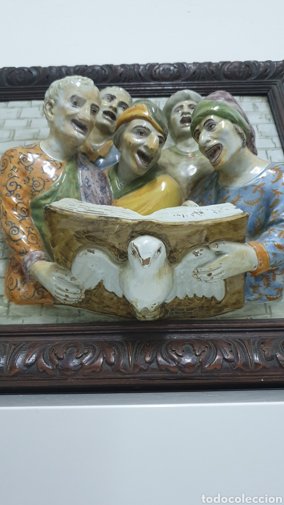 Otros objetos de arte: Cuadro placa de porcelana en relieve S XIX. - Foto 7
