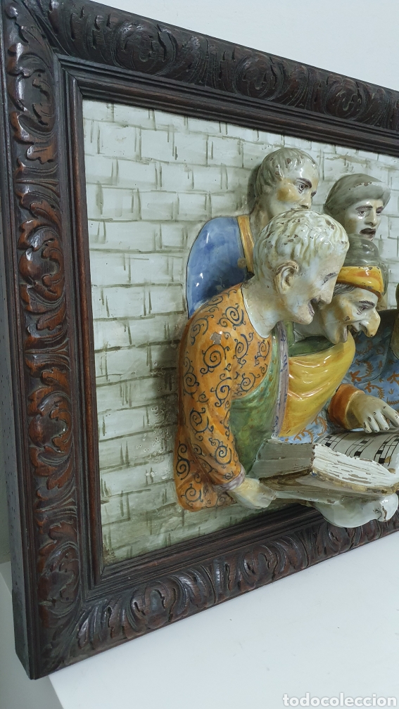Otros objetos de arte: Cuadro placa de porcelana en relieve S XIX. - Foto 9