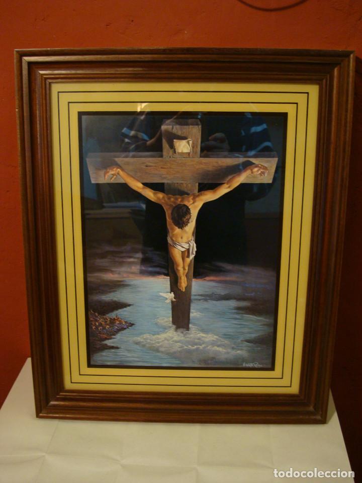 Otros objetos de arte: Cuadro cristo Vicente Roso - Dali - Foto 1