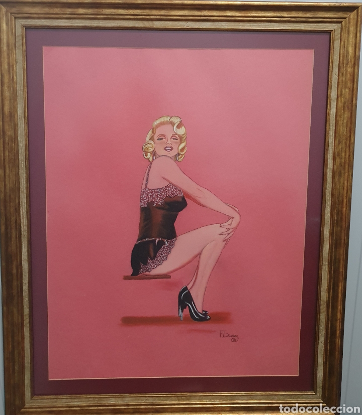 Otros objetos de arte: Cuadro al pastel marylin - Foto 2