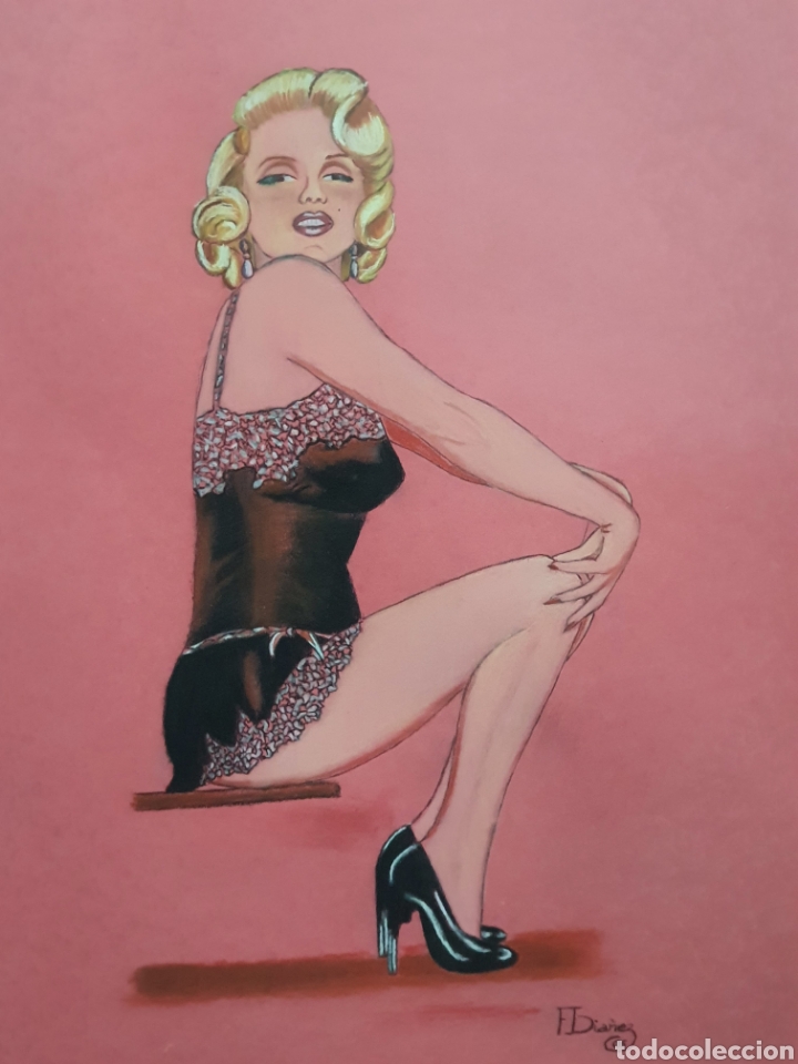 Otros objetos de arte: Cuadro al pastel marylin - Foto 3