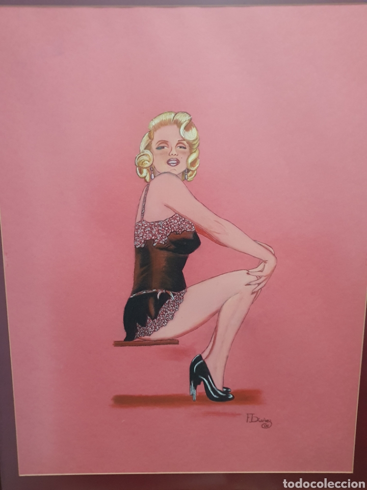 Otros objetos de arte: Cuadro al pastel marylin - Foto 5