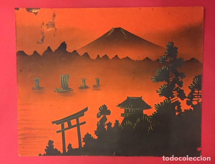 Otros objetos de arte: LAMINA JAPONESA VOLCAN FUJI - Foto 1