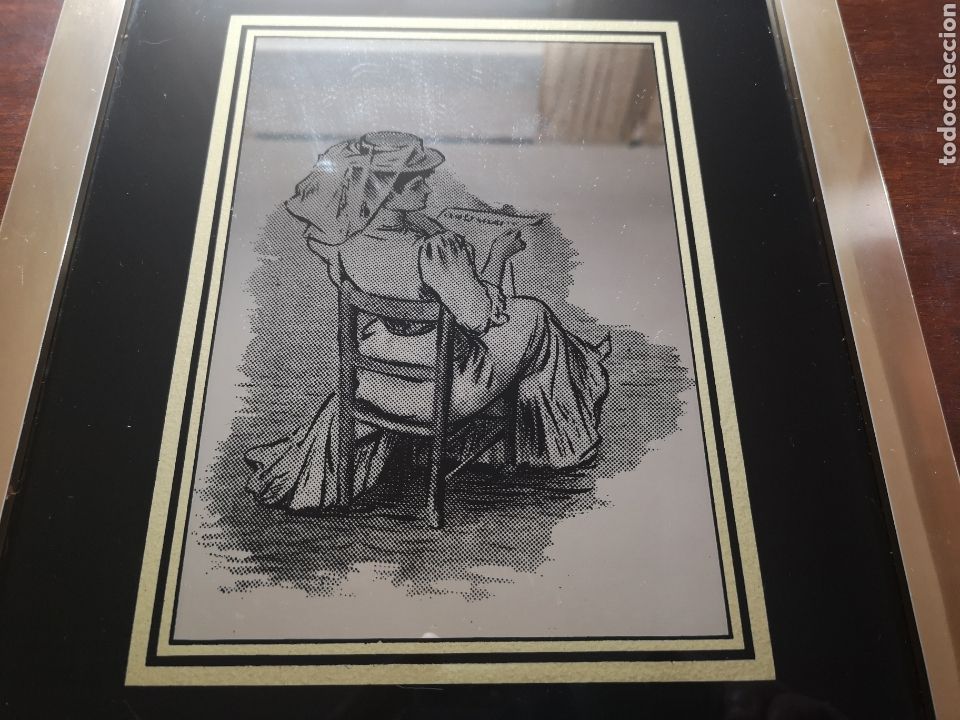 Otros objetos de arte: Cuadro espejo mujer sentada leyendo - Foto 2