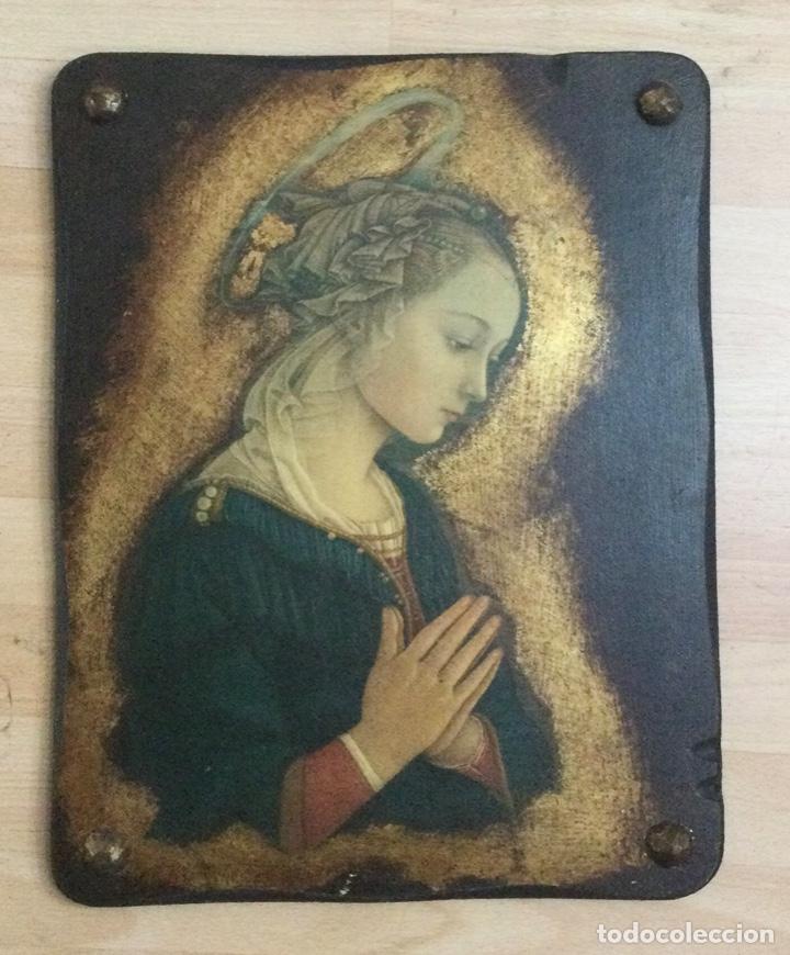 Otros objetos de arte: Icono Virgen sobre madera. - Foto 1