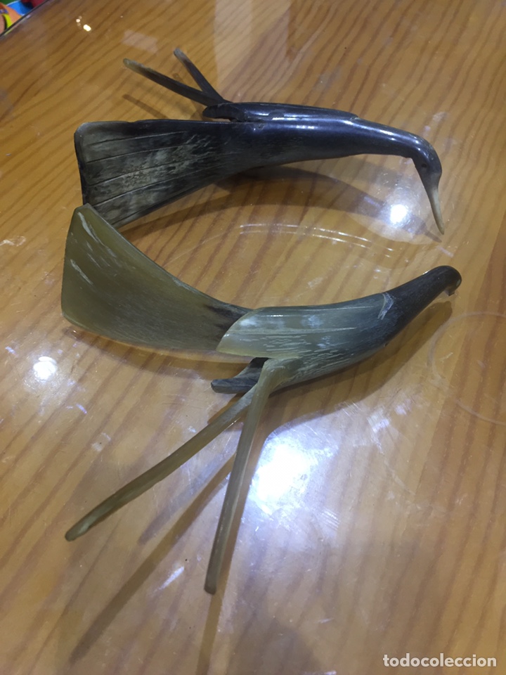 Otros objetos de arte: P&aacute;jaros hecho con cuernos - Foto 8
