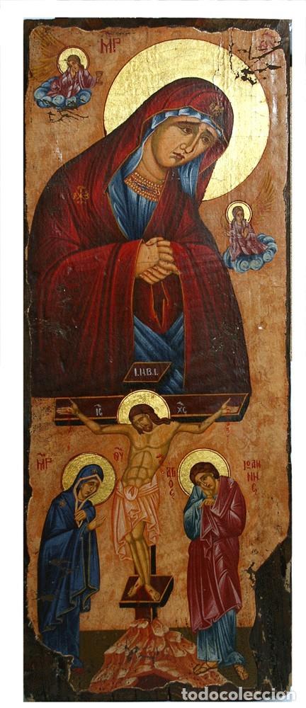 Otros objetos de arte: Virgen y Crucificion/Pintado a Mano - Foto 1