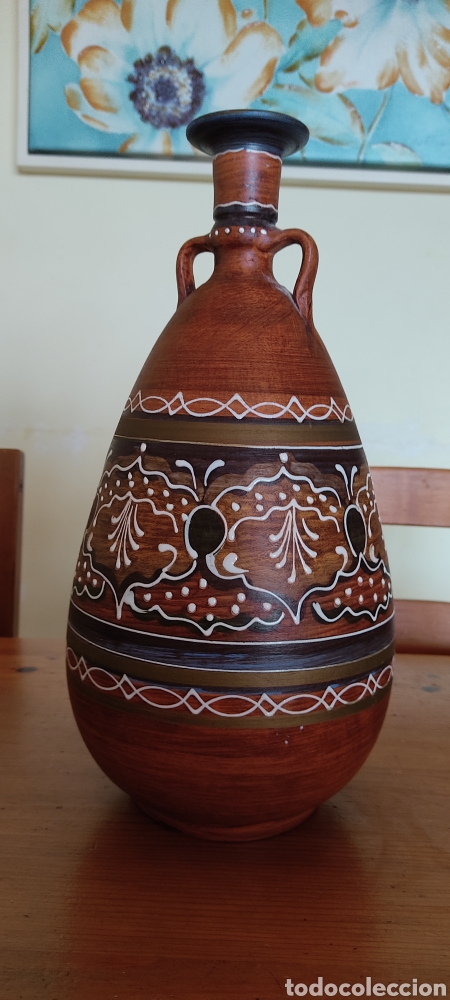 Otros objetos de arte: Jarr&oacute;n de cer&aacute;mica en tonos marrones - Foto 2