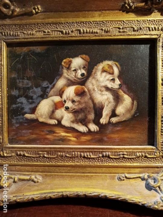 Otros objetos de arte: CUADRO / MARCO - DOGGIES . - Foto 1