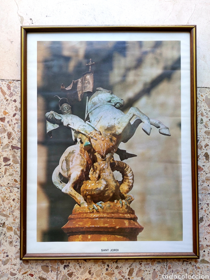 Otros objetos de arte: Cuadro con l&aacute;mina de Sant Jordi - Foto 1