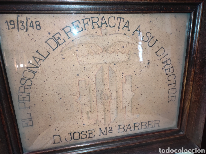 Otros objetos de arte: Cuadro Obsequio del Personal de Refracta a su Director 1948 - Valencia - - Foto 7