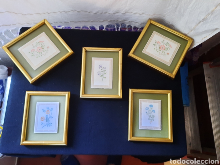 Art: Lote de cinco cuadros de muestrario de cristaler&iacute;a
