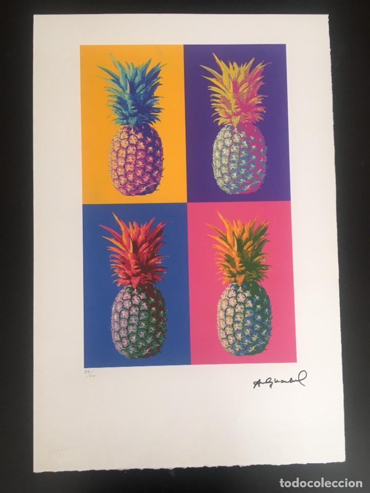 Otros objetos de arte: Cuatro pi&ntilde;as. (4 four pineapples). Andy Warhol. Edici&oacute;n limitada, numerada a l&aacute;piz - Foto 1