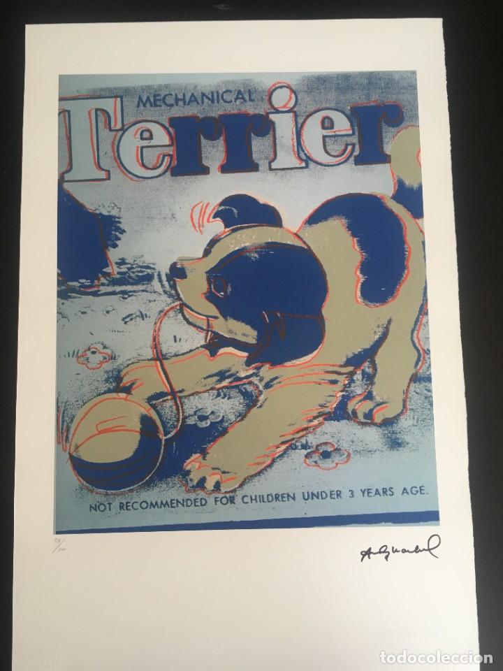 Otros objetos de arte: Perro Terrier Dog. Andy Warhol. Edici&oacute;n limitada, numerada a l&aacute;piz - Foto 1