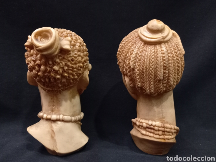 Otros objetos de arte: 2 bustos africanos 16 cm - Foto 3
