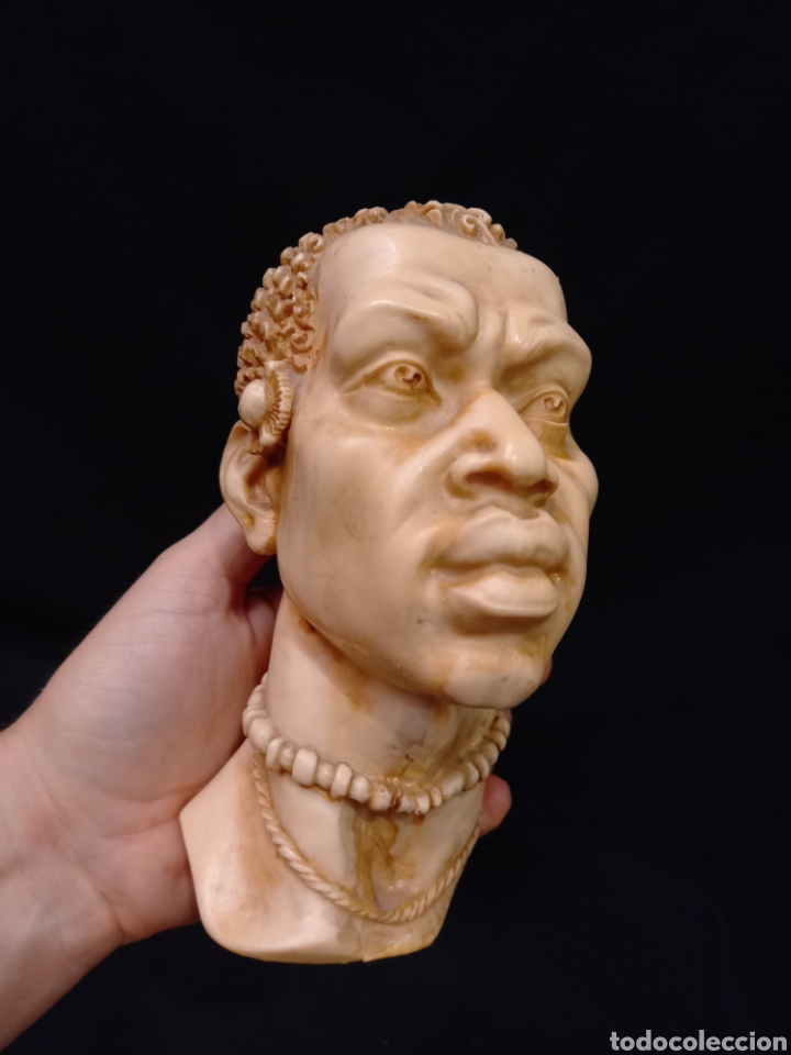 Otros objetos de arte: 2 bustos africanos 16 cm - Foto 5