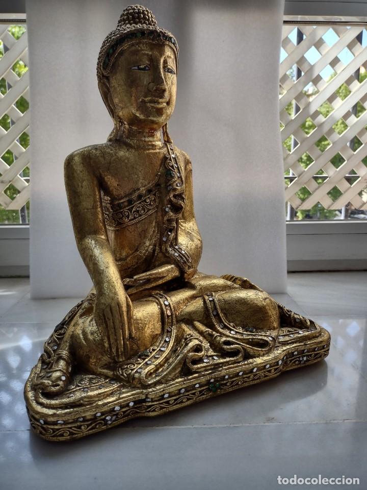 Otros objetos de arte: buda mandalay madera dorada - Foto 1
