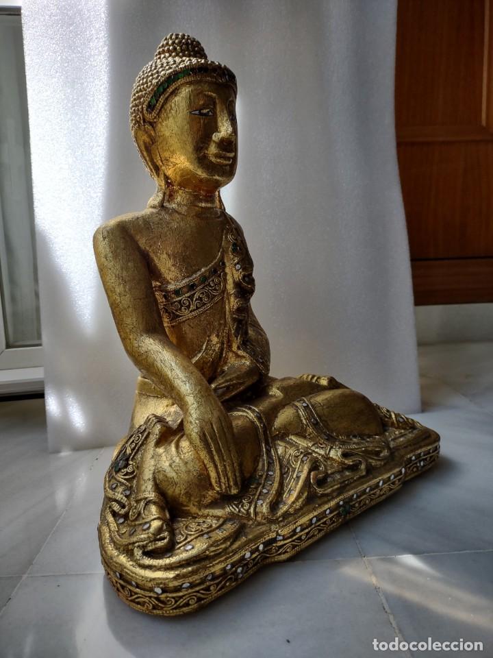 Otros objetos de arte: buda mandalay madera dorada - Foto 9