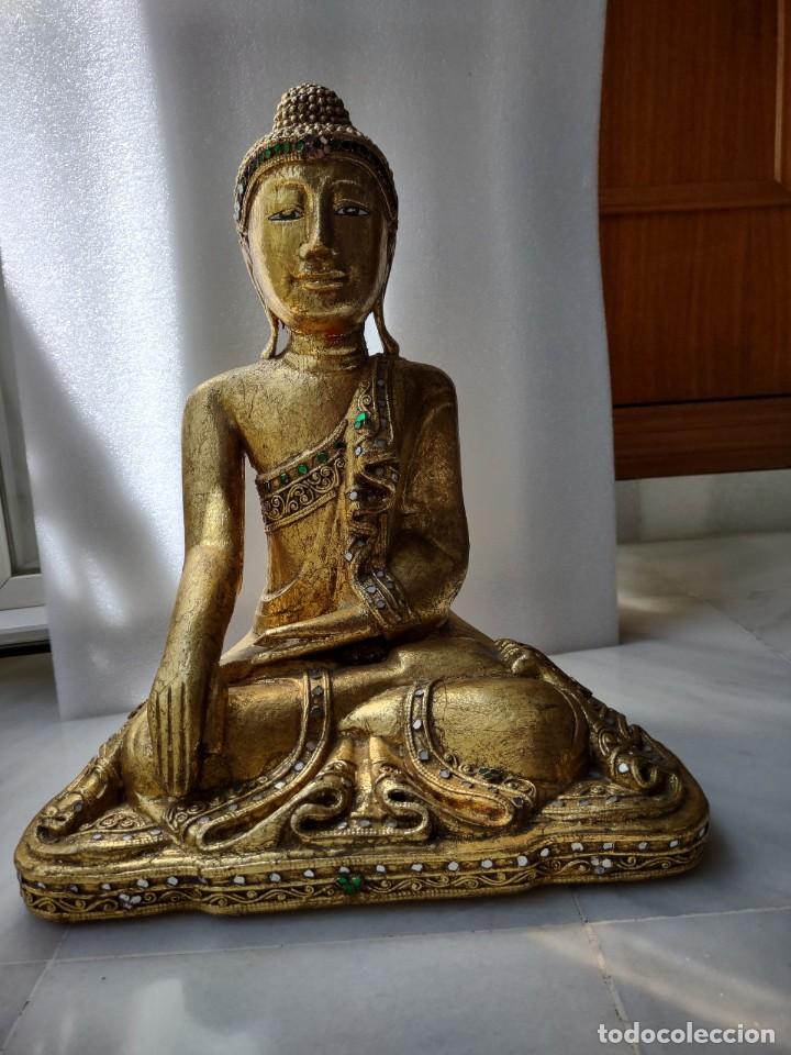 Otros objetos de arte: buda mandalay madera dorada - Foto 12