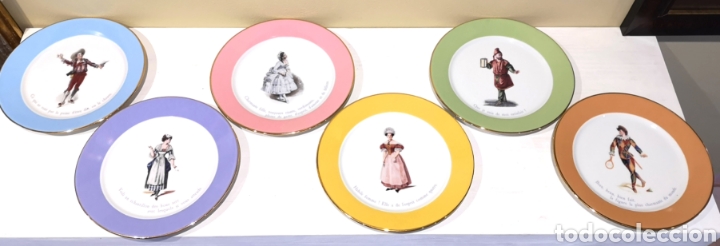Otros objetos de arte: Colecci&oacute;n seis platos limoges - Foto 1