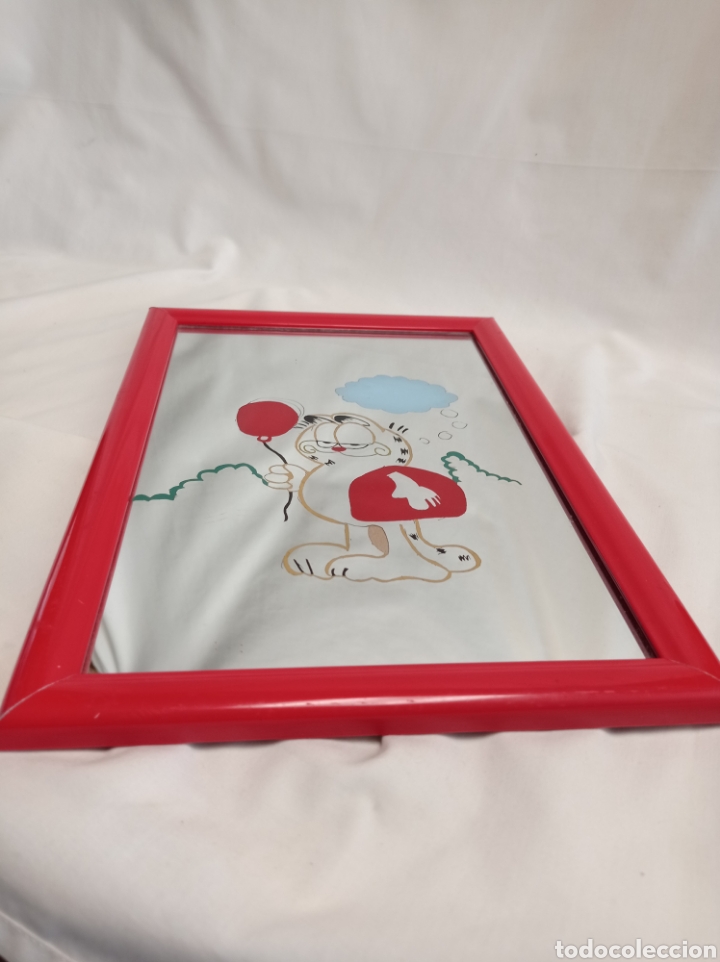 Otros objetos de arte: ESPEJO PINTADO A MANO GARFIELD - Foto 2