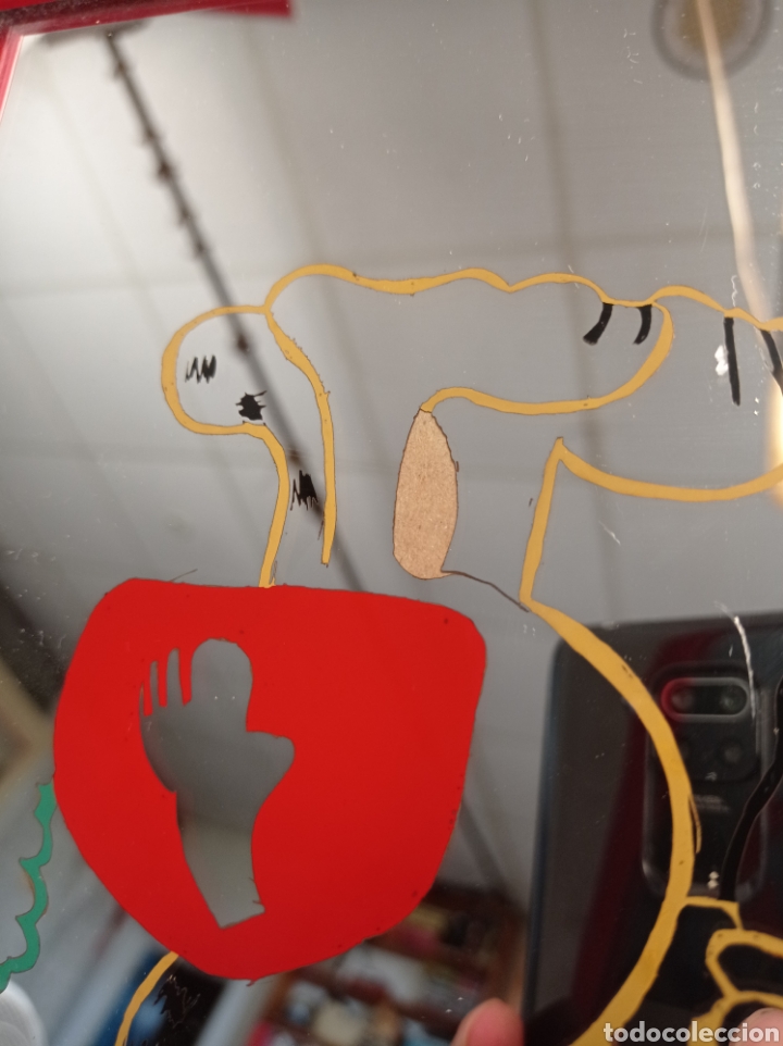Otros objetos de arte: ESPEJO PINTADO A MANO GARFIELD - Foto 4