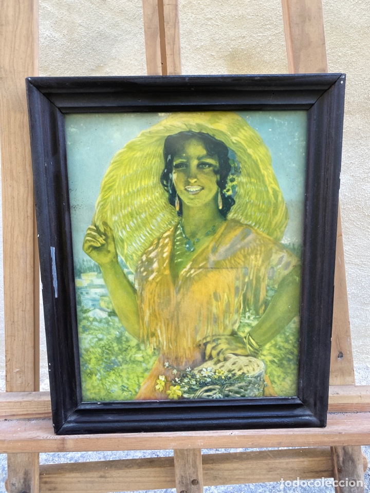 Otros objetos de arte: Cuadro mujer firmado V&Aacute;ZQUEZ - Foto 1