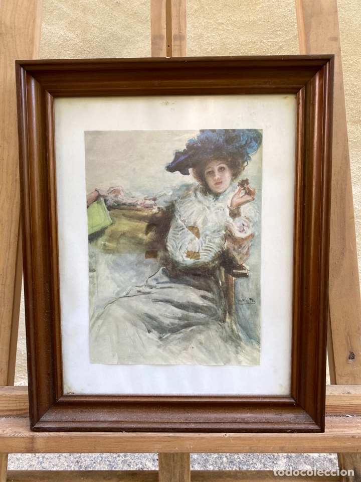 Otros objetos de arte: Recorte imagen enmarcada Cecilio Pla - Foto 1