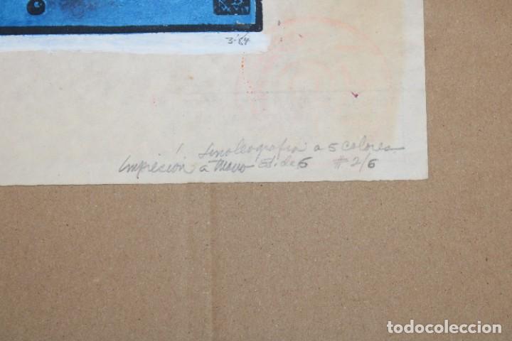 Otros objetos de arte: RAMON OLIVERA. LINOLEOGRAFIA CON TIRAJE 2/6. - Foto 4