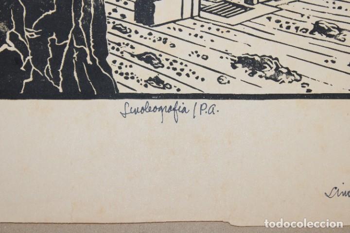 Otros objetos de arte: RAMON OLIVERA. LINOLEOGRAFIA CON TIRAJE P/A. - Foto 4