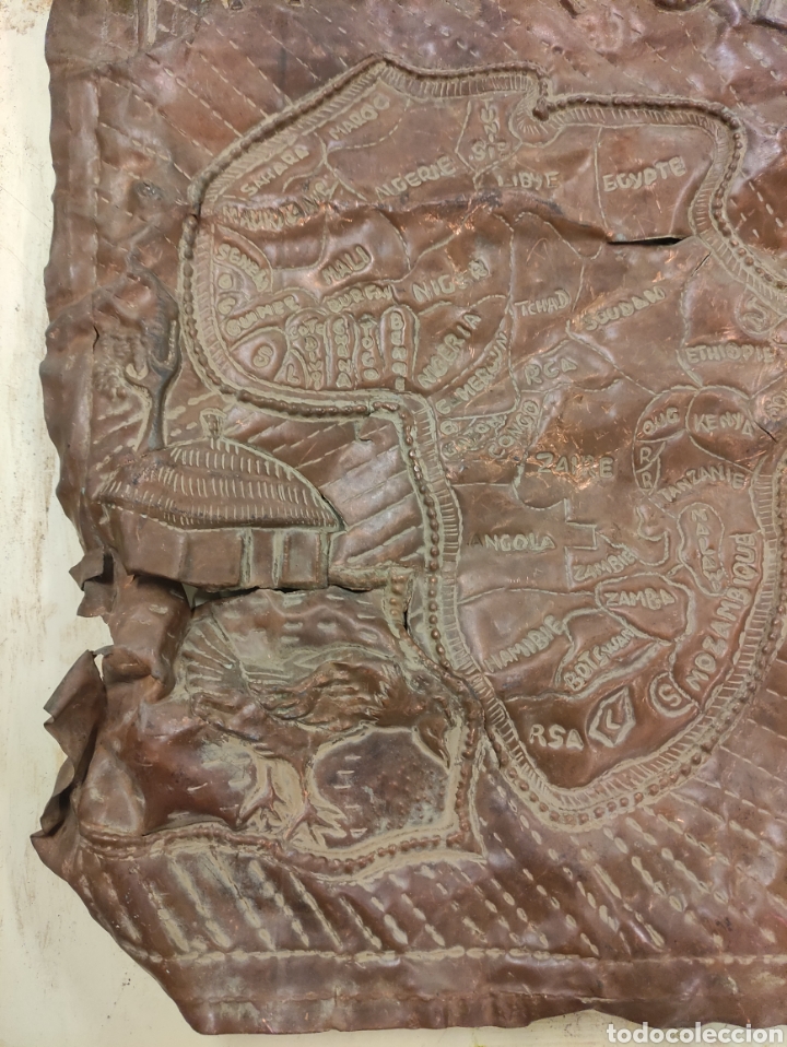 Otros objetos de arte: Mapa &Aacute;frica hecho en cobre ma mano - Foto 3