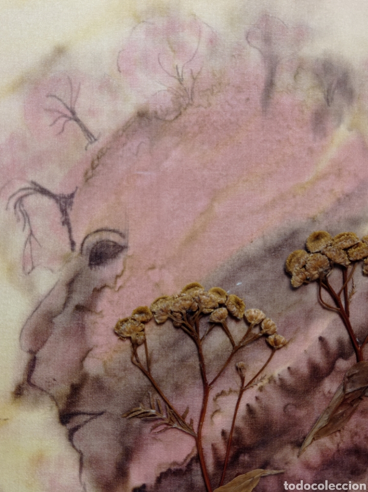Otros objetos de arte: ORIGINAL BATIK PINTADO EN SEDA CON FLORES SECAS - Foto 4