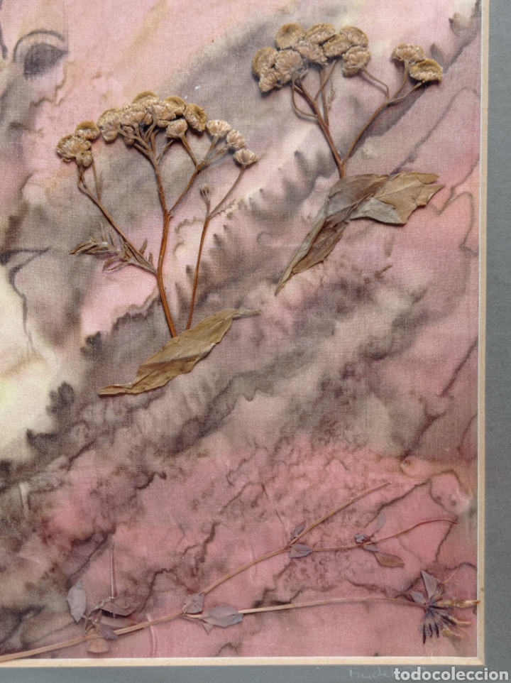 Otros objetos de arte: ORIGINAL BATIK PINTADO EN SEDA CON FLORES SECAS - Foto 6