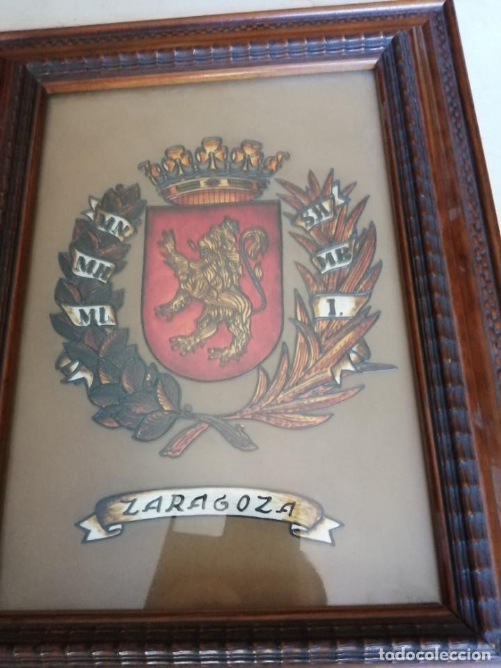Otros objetos de arte: CUADRO DEL ESCUDO DEL REAL ZARAGOZA EN ESMALTE - Foto 1