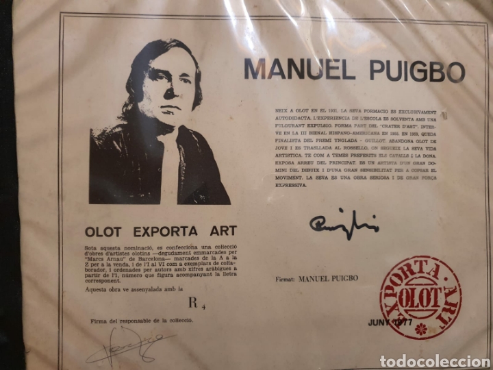 Otros objetos de arte: Cuadro Manuel Puigb&oacute; - Foto 2