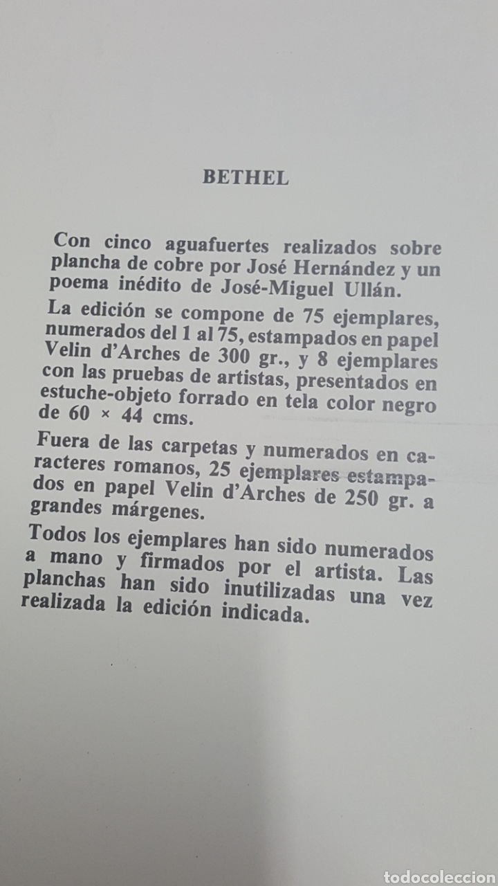 Otros objetos de arte: AGUAFUERTE DE JOSE HERN&Aacute;NDEZ &rdquo;MIL BETHOL&rdquo; - Foto 7