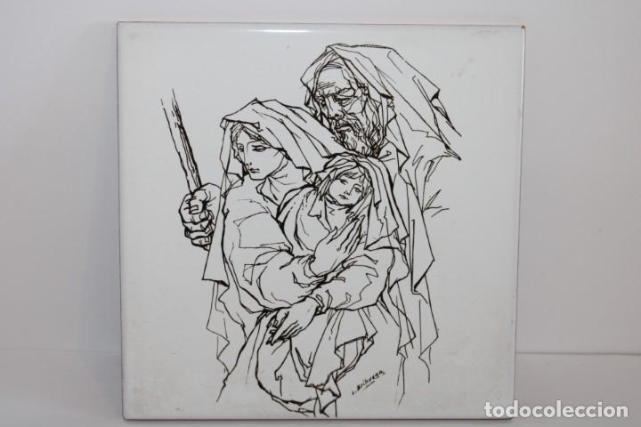 AZULEJO CON DIBUJO DEL NIÑO JESUS (Arte - Varios Objetos de Arte)