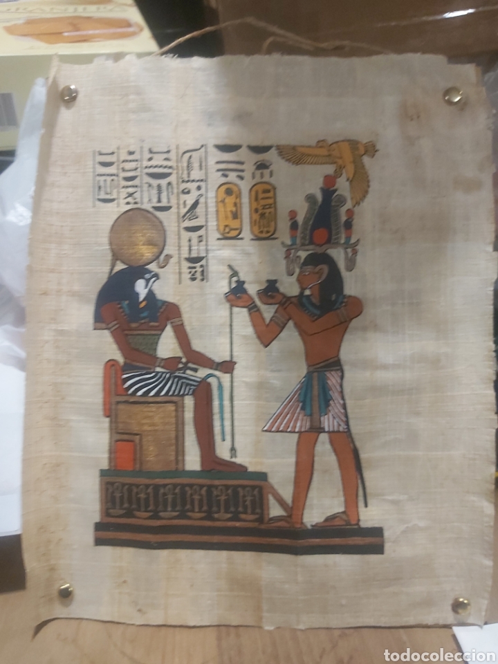 Otros objetos de arte: PAPIRO EGIPCIO VINTAGE PARA COLGAR - Foto 1