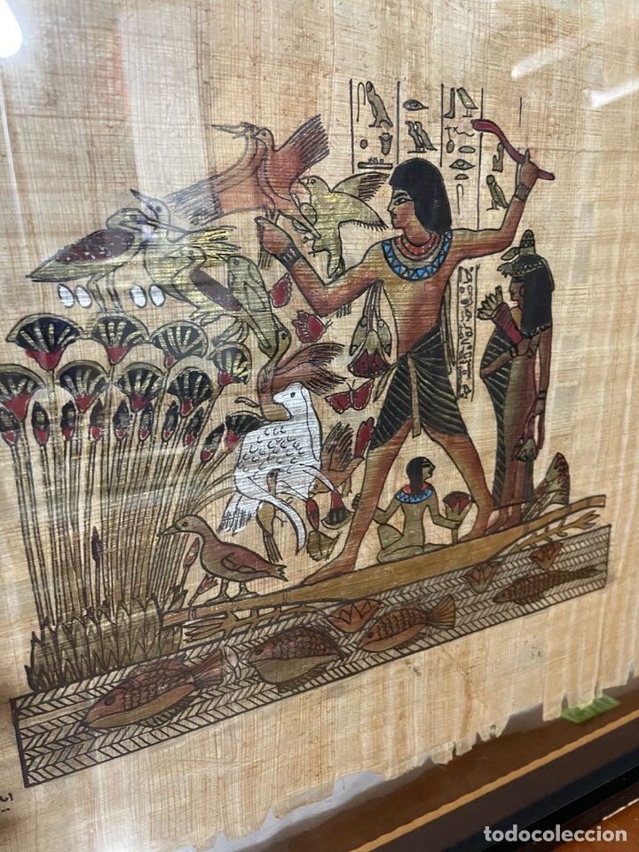 Otros objetos de arte: Papiro antiguo enmarcado - Foto 2