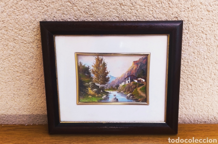 Otros objetos de arte: CUADRO MADERA Y CRISTAL CON PAISAJE Y RIO - Foto 1