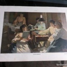 Otros Objetos de Arte: LÁMINA PERTENECIENTE AL ÁLBUM SALÓN 1904. J. NOGUÉ. VELADA DOMÉSTICA