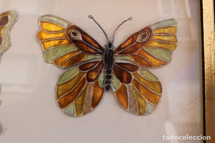 Otros objetos de arte: CUADRO CON TRES MARIPOSAS ESMALTADAS - Foto 3