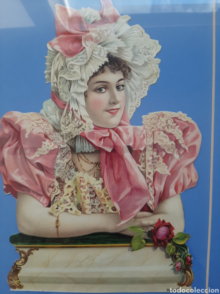 Otros objetos de arte: Cuadro con cromo antiguo - Foto 2